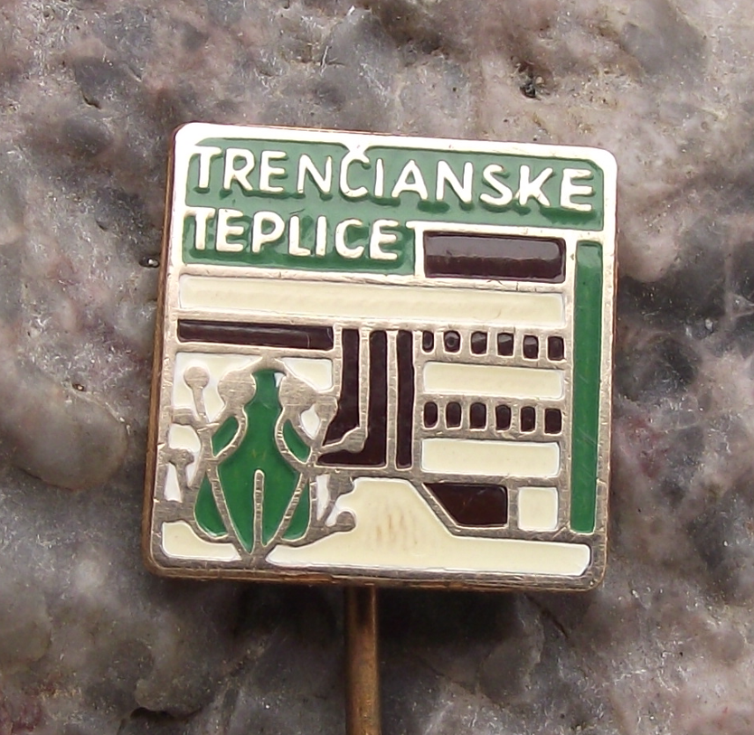 Vintage Trencianske Teplice Thermal Spa Town Slovakia Souvenir Pin Badge