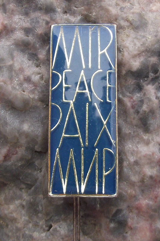 Vintage Dove Peace Paix Mir Frieden International Message Pin Badge
