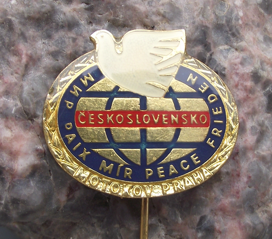 Vintage Dove Peace Paix Mir Frieden International Message Motokov Pin Badge