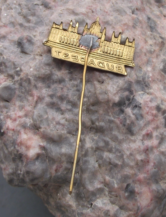 Vintage Budapest Parliament Building Hungary Országház Gold Pin Badge