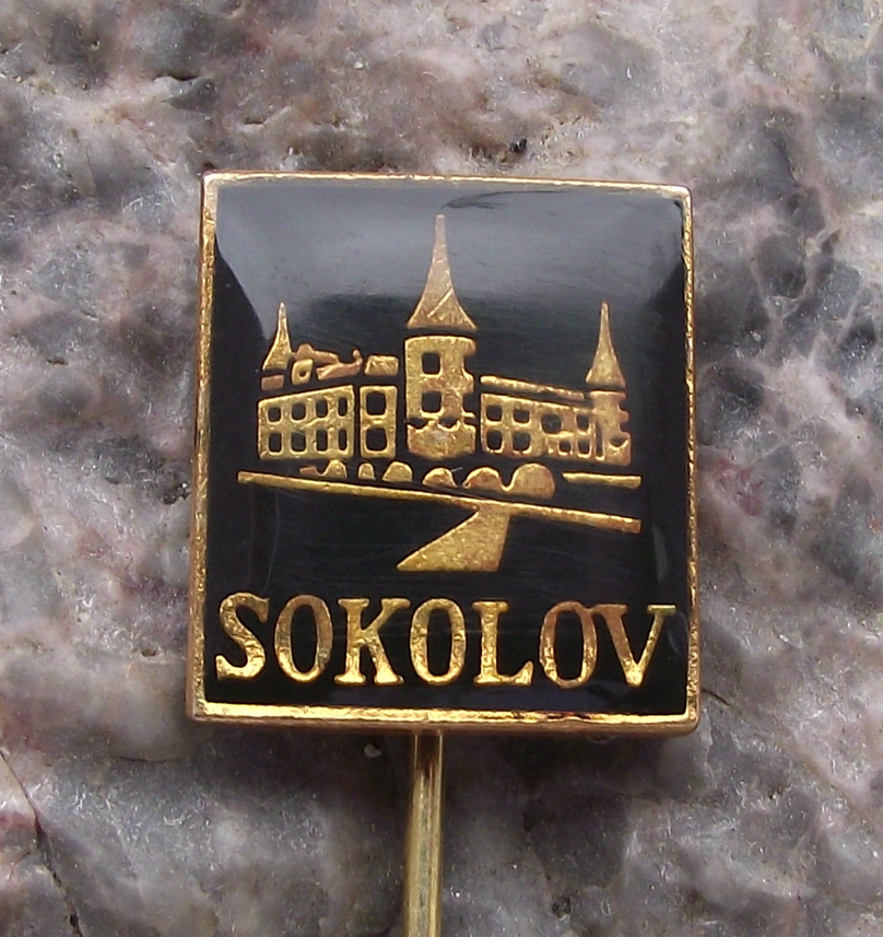 Vintage Sokolov Gothic Baroque Palace Czechoslovakia Pin Badge