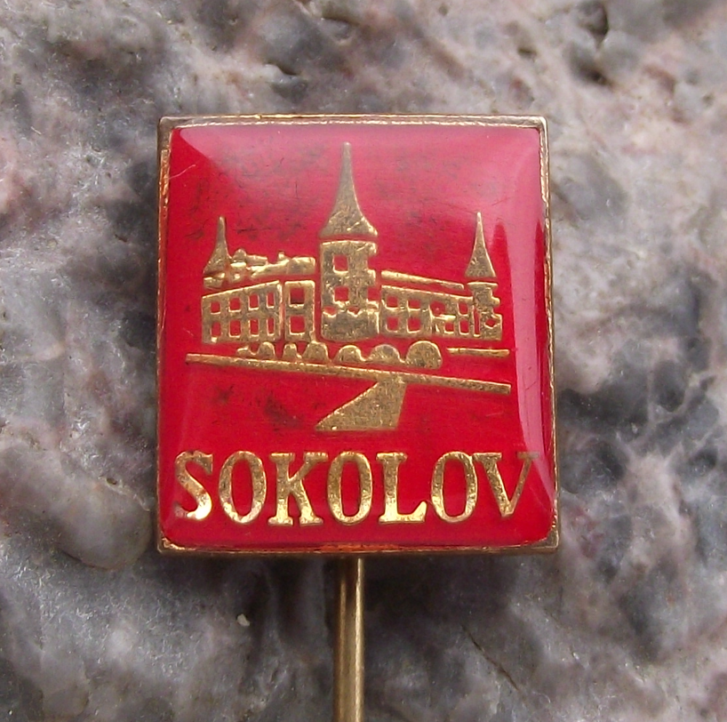 Vintage Sokolov Gothic Baroque Palace Czechoslovakia Pin Badge