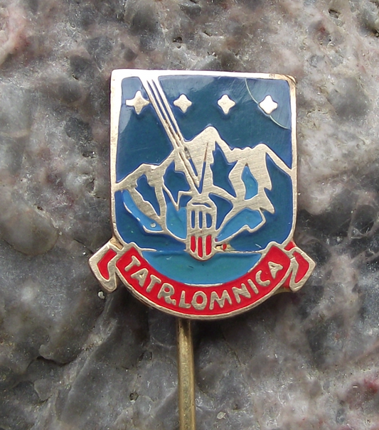 Vintage Tatranská Lomnica Cable Car Ski Resort High Tatra Mountains Pin Badge