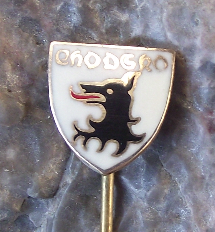 Vintage Chodsko Region of Domazlice Chod Ethnic Group Wolf Shield Pin Badge