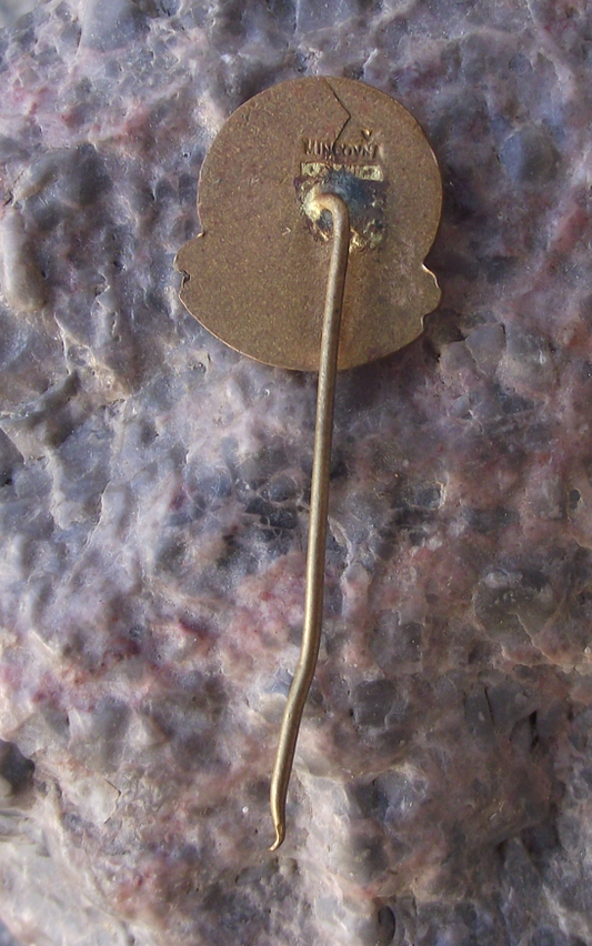 Vintage Sněžka Snowy Mountain Peak 1603m Krkonose Skis Pin Badge