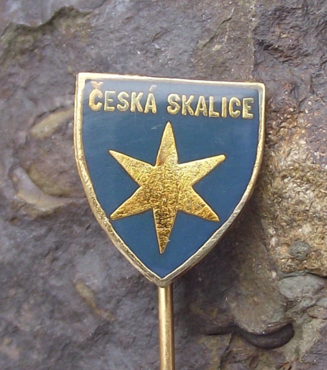 Vintage Česká Skalice Heraldic Star Crest Coat of Arms Pin Badge