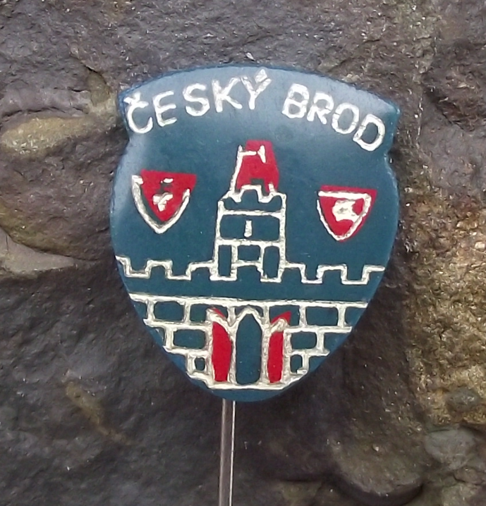 Vintage Český Brod Czech Town Coat of Arms Heraldic Crest Pin Badge