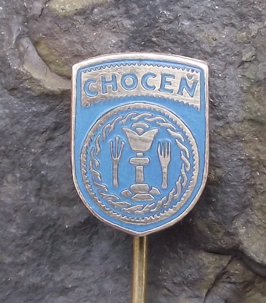 Vintage Choceň Czech Town Coat of Arms Holy Grail Herald Pin Badge