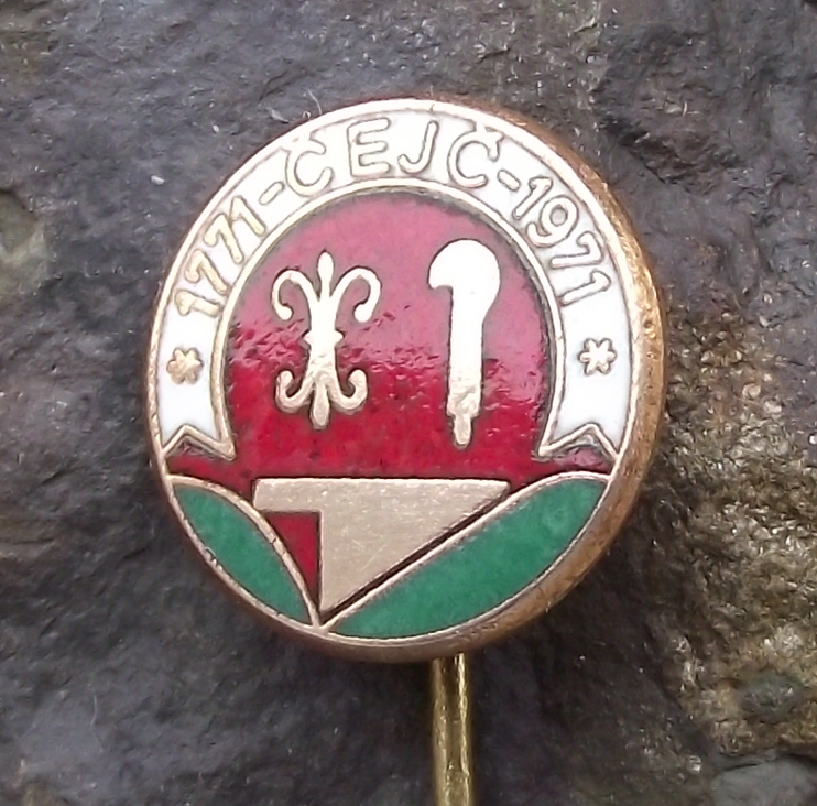 1971 Čejč Czechoslovakia 200th Anniversary Coat of Arms Pin Badge