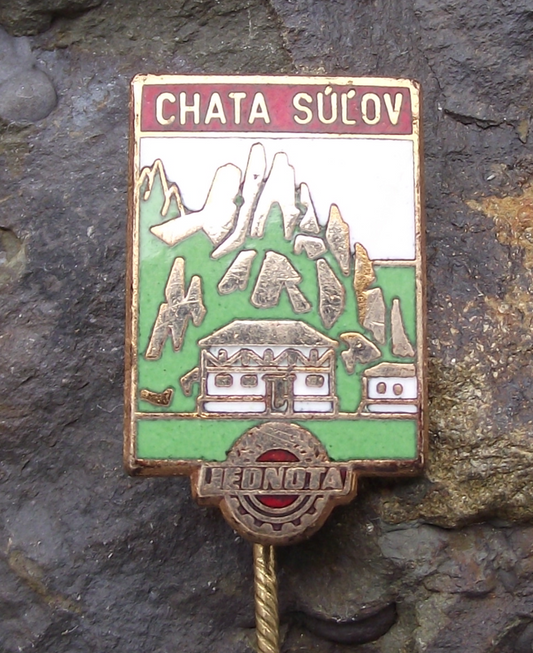 Vintage Mountain Hostel Horská chata Sulov Hill Climbing Lodge Inn Pin Badge
