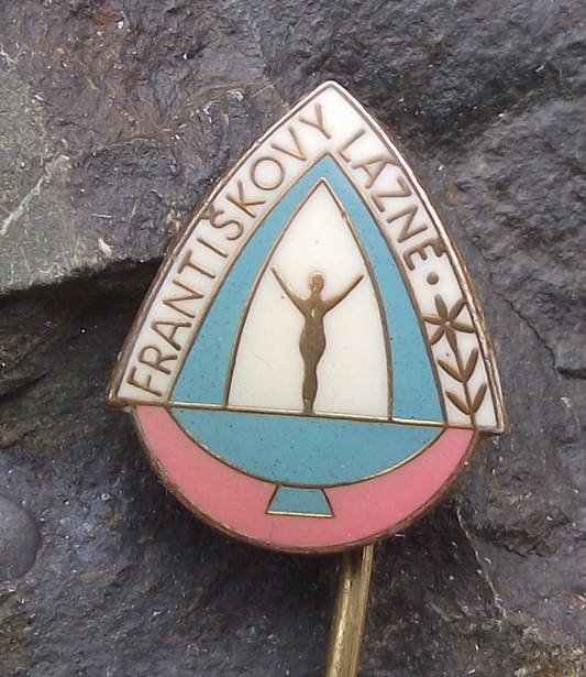 Vintage Františkovy Lázně Natural Spring Water Spa Resort Body Czech Pin Badge