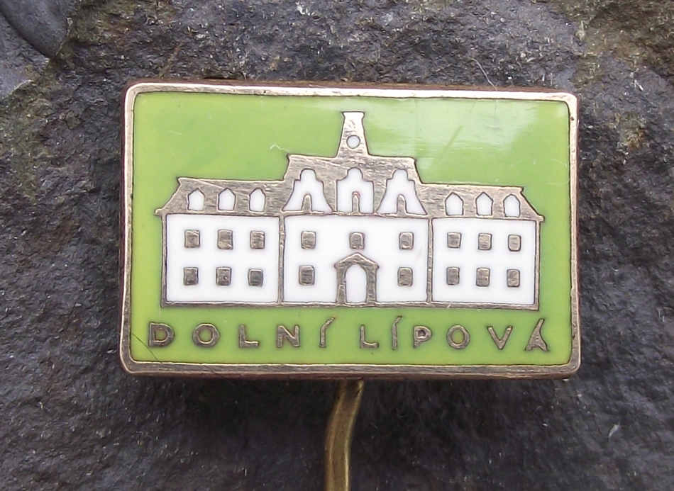 Vintage Dolní Lipová Czech Spa Building City Souvenir Pin Badge