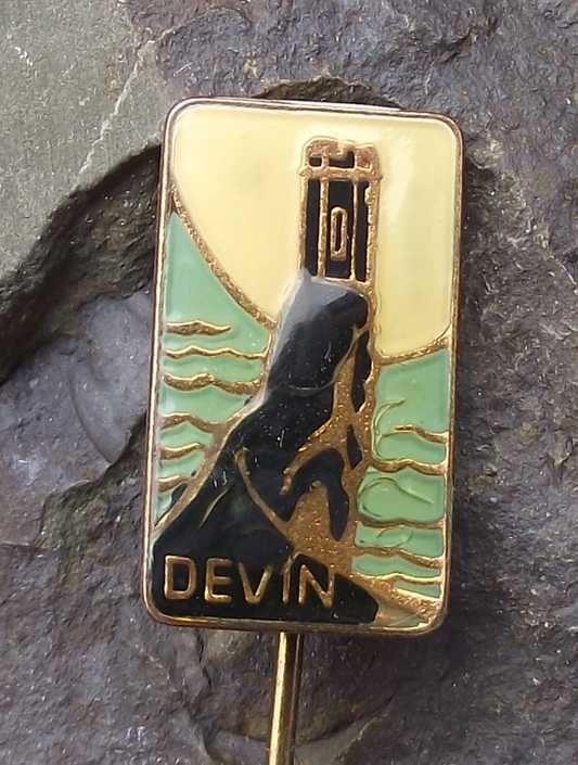 Vintage Devín Castle Bratislava Tourist Souvenir Pin Badge