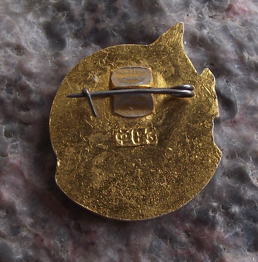 Vintage Soviet Azerbaijan Mountain Range Peaks LOVE NATURE Deer Pin Badge
