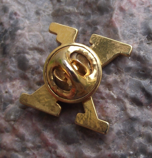 Vintage Rank Xerox Electronics Company Capital X Letter Pin Badge