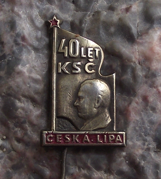 1961 KSC Czechoslovakia Communist Party Klement Gottwald Pin Badge