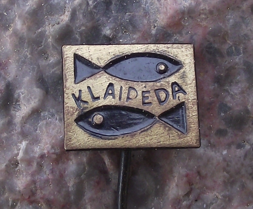Vintage Klaipeda Lithuanian 3rd Third Largest City Baltic Sea Fish Pin Badge
