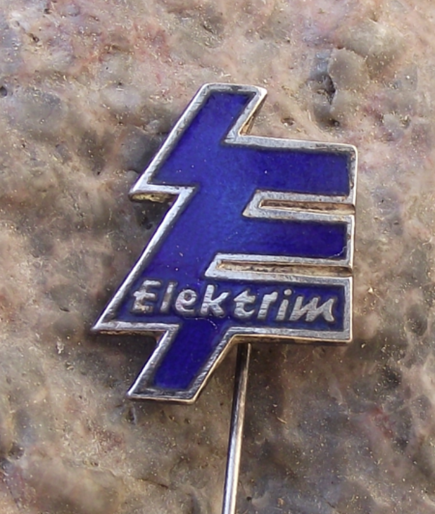 Vintage Elektrim Motors Poland Polish Engineering Company Industrial Pin Badge