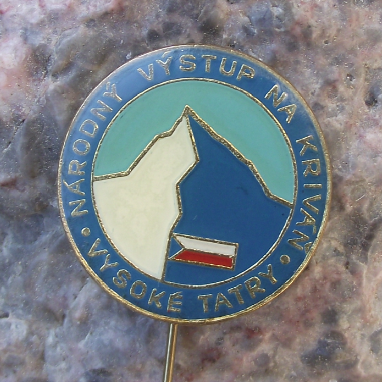 Vintage Slovakia National Ascent of Krivan Mountain Climbing Pin Badge