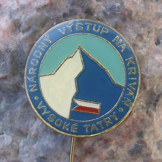 Vintage Slovakia National Ascent of Krivan Mountain Climbing Pin Badge