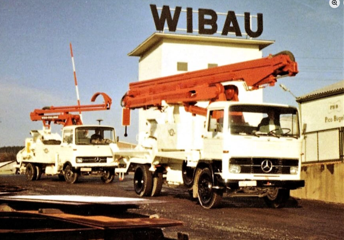 Vintage Wibau East Germany Construction Site Concrete Pump Trucks Pin Badge