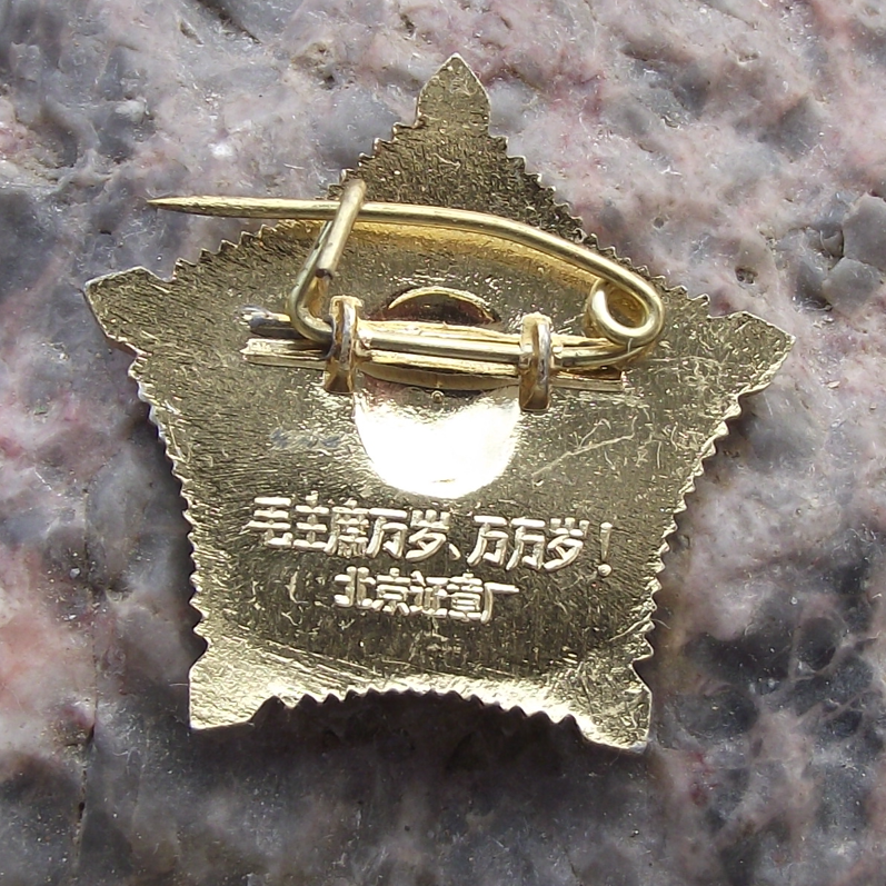 Vintage Chairman Mao Zedong China 10,000 Years Five Pointed Star Medal Pin Badge
