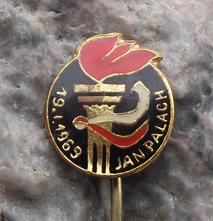 Vintage Jan Palach Self Immolation Protest to Soviet Occupation Pin Badge