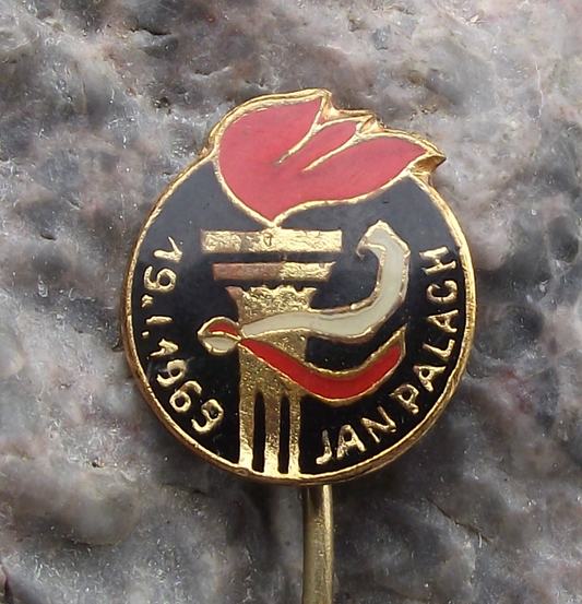 Vintage Jan Palach Self Immolation Protest to Soviet Occupation Pin Badge