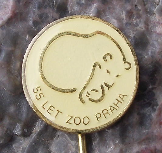 1986 Prague Zoo 55th Anniversary Polar Bear Visitor Souvenir Pin Badge