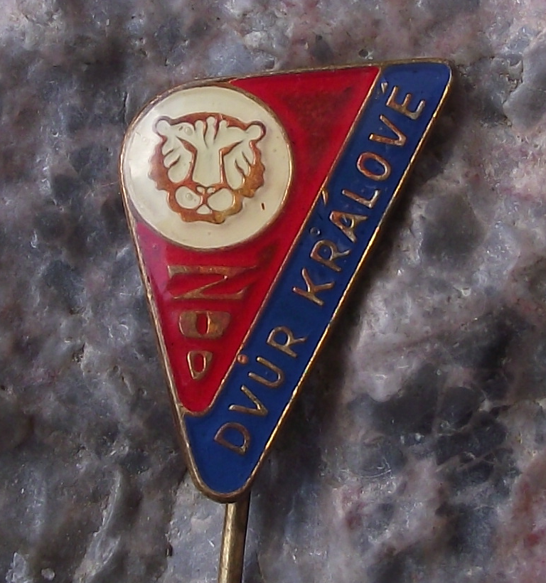 Vintage Zoo Dvur Kralove Czech Lion Head Souvenir Pin Badge