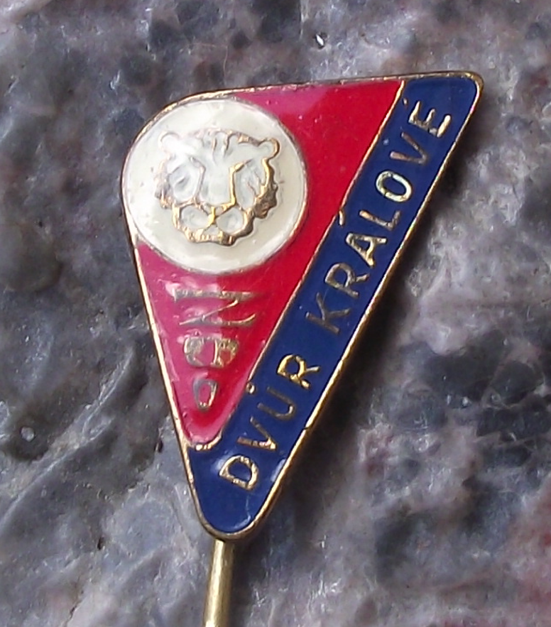 Vintage Zoo Dvur Kralove Czech Lion Head Souvenir Pin Badge