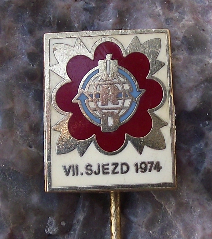 1974 Czechoslovakia URD International 7th Trade Union Day May 1st Pin Badge