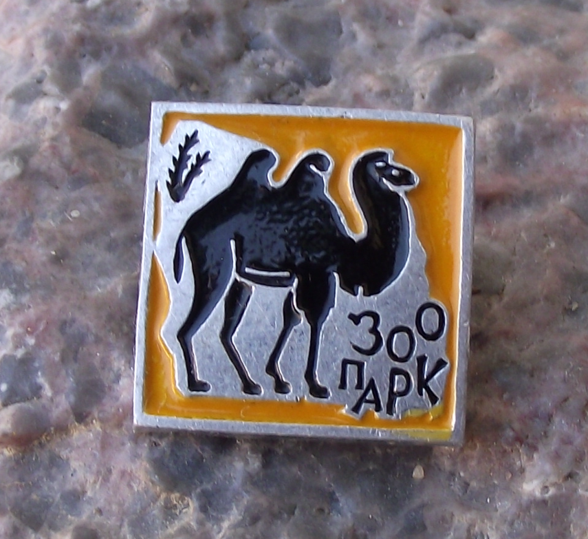 Vintage Moscow Zoo Zoopark Two Humped Bactrian Camel Russia Pin Badge