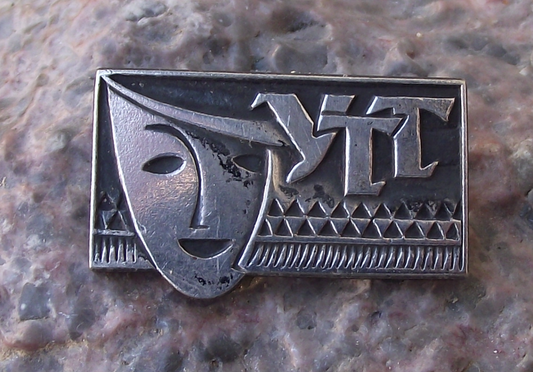 Vintage Ukrainian Theatre Association YTT Theatrical Mask Pin Badge