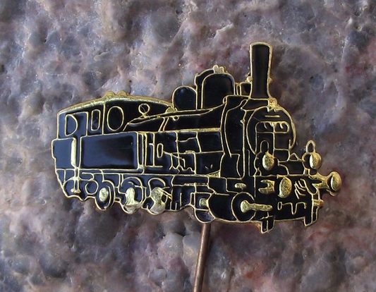 Vintage Czechoslovakia Black Steam Train Railway Locomotive Pin Badge
