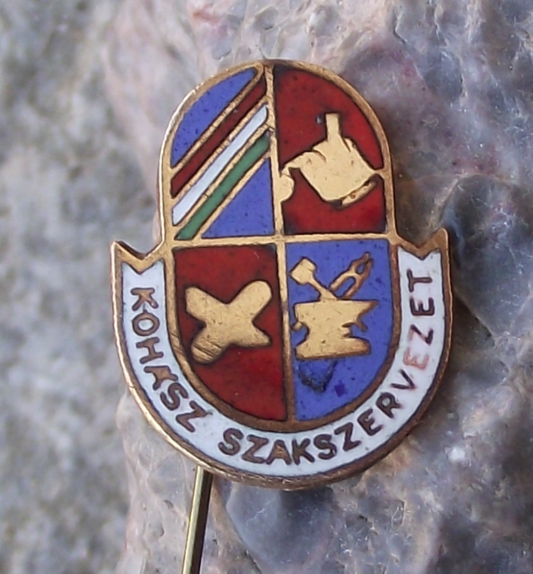 Vintage Hungarian Metal Metallurgical Workers' Union Hungary Pin Badge