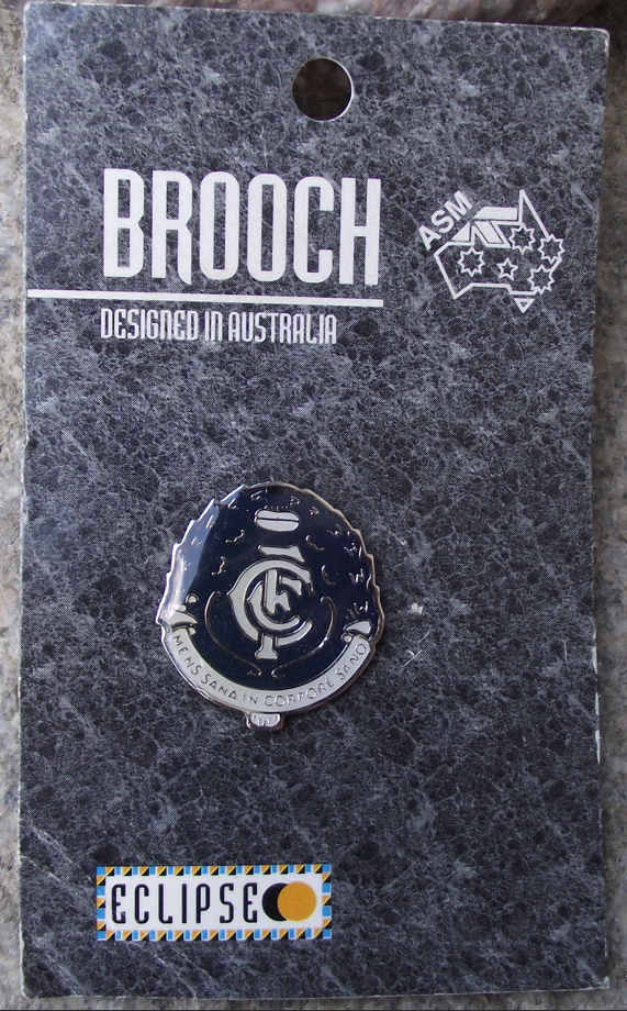 Vintage Carlton Football Club Australian rules Football Card and Pin Badge