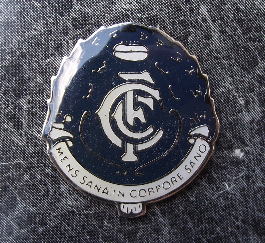Vintage Carlton Football Club Australian rules Football Card and Pin Badge