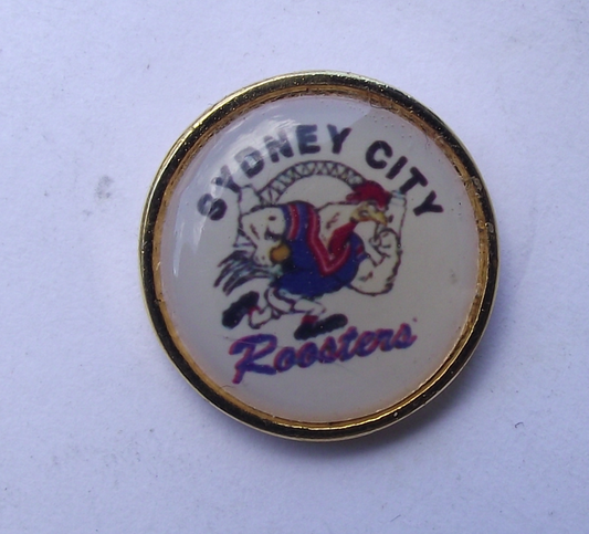 Vintage Sydney City Roosters Rugby Club Australia Card and Pin Badge