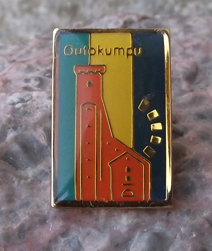 Vintage Finnish Mining Company Outokumpu Copper Nordic Gold Finland Pin Badge