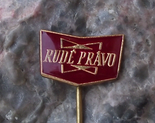 Vintage Rude Pravo Czech Communist Organ Socialism Newspaper Pin Badge