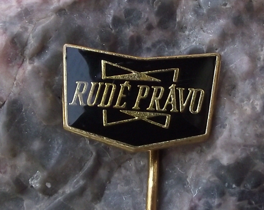 Vintage Rude Pravo Czech Communist Organ Socialism Newspaper Pin Badge