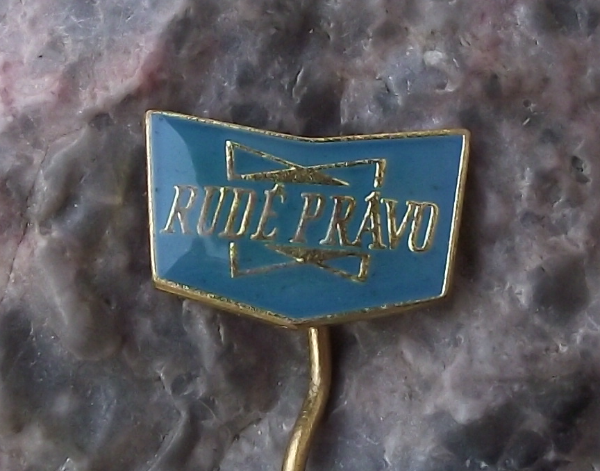 Vintage Rude Pravo Czech Communist Organ Socialism Newspaper Pin Badge