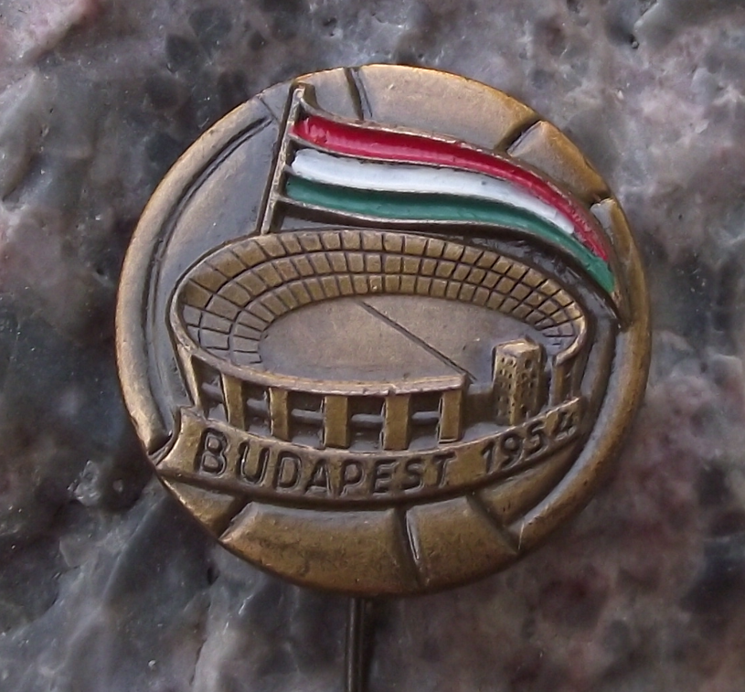 1954 Rare England v Hungary Budapest Nepstadion Football Match Ball Pin Badge