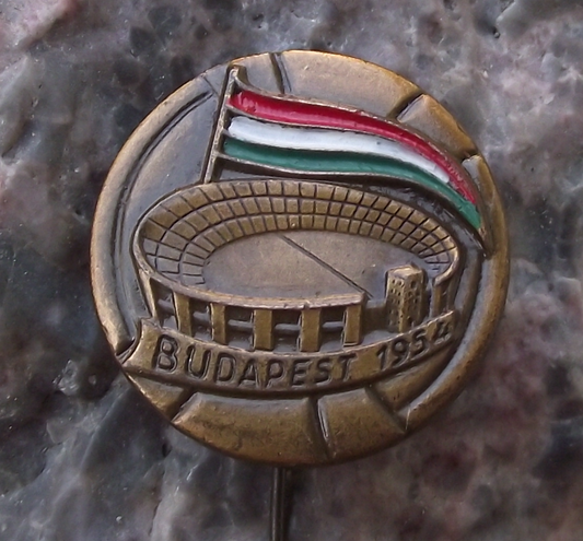 1954 Rare England v Hungary Budapest Nepstadion Football Match Ball Pin Badge