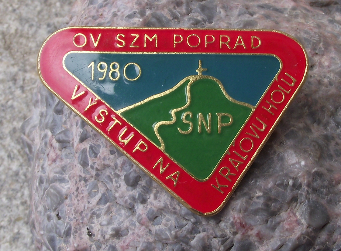 1980 SNP Slovak National Uprising SSM SZM Kralova Hola Mountain Ascent Pin Badge
