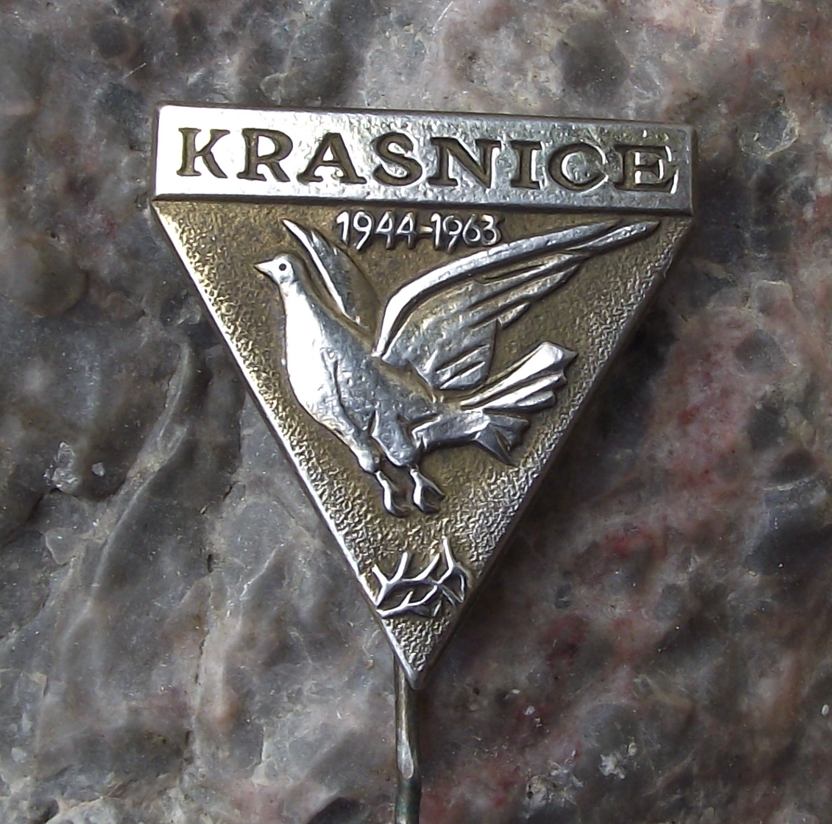 1963 Krasnice Memorial to 1944 Soviet Partisan Freedom Fighters Pin Badge