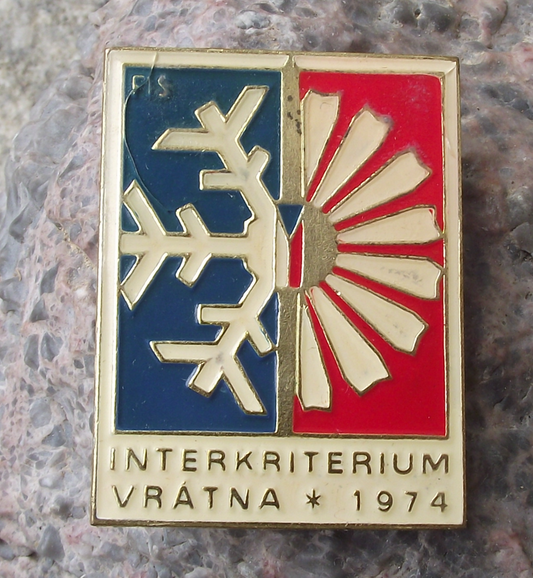 1974 FIS Vratna Ski Interkriterium Annual Slovak Skiing Competition Mountains Pin Badge