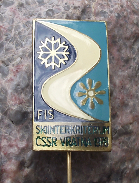 1978 FIS Vratna Ski Interkriterium Annual Slovak Skiing Competition Mountains Pin Badge