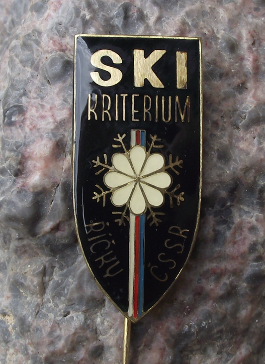 Vintage Ricky Ski Kriterium Annual Skiing Competition Orlicke Mountains Pin Badge